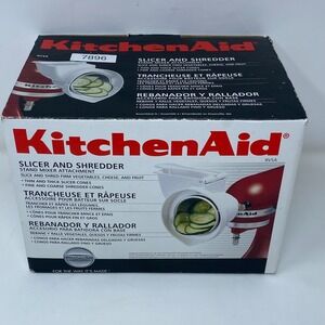 KitchenAid RVSA Slicer Shredder Attachment w/ 4 Cones And Box and Guide